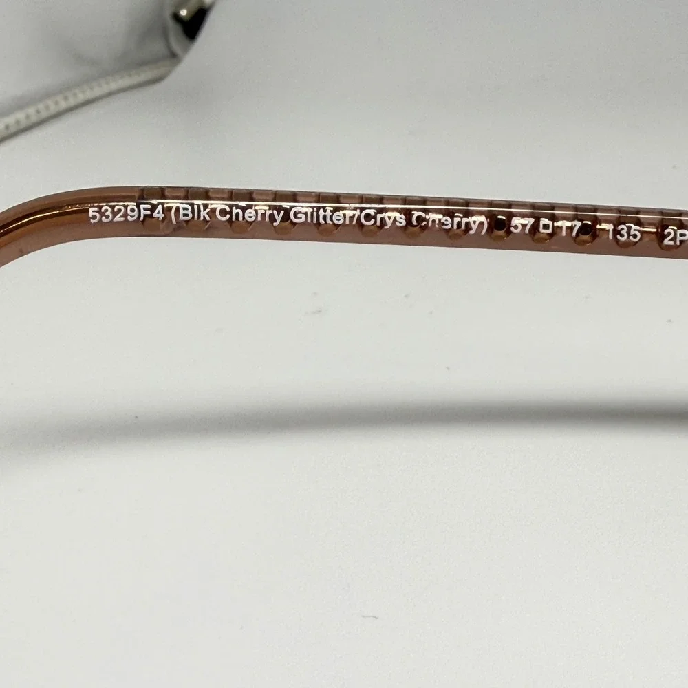 Coach HC 8152-L Sunglasses Black Cherry Glitter Polarized 57-17-135 5329F4